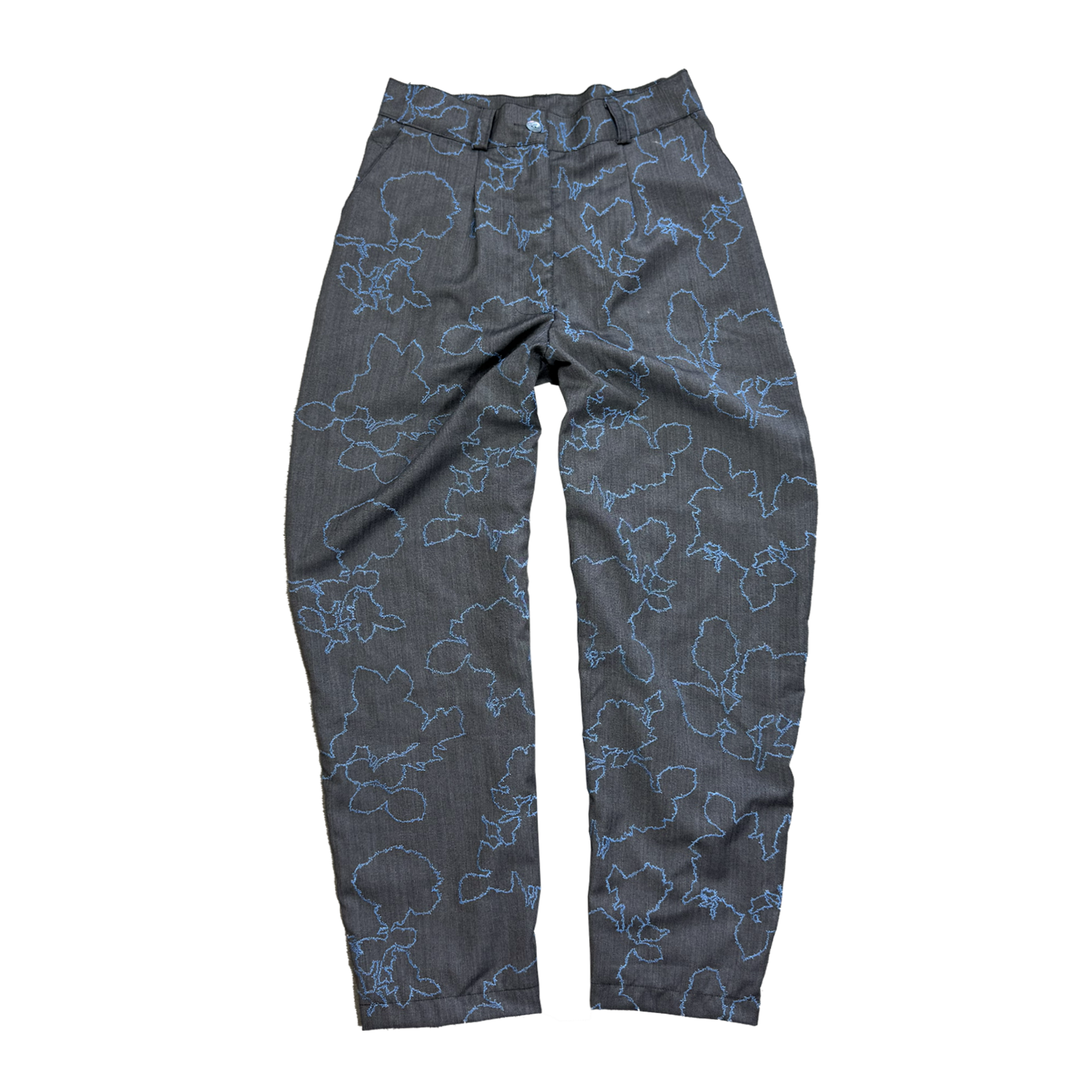 Pantaloni sartoriali - ricamo blu 