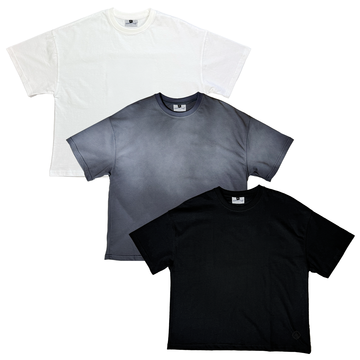 24/7 T-shirts pack 3 bianco/grigio/nero