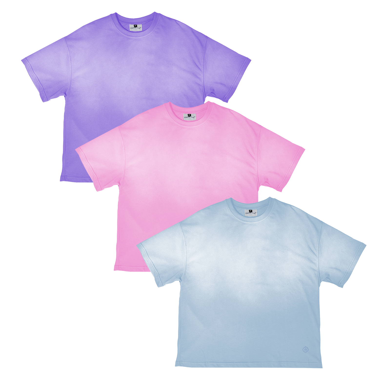 24/7 T-shirts pack 3 azzurro/rosa/lavanda