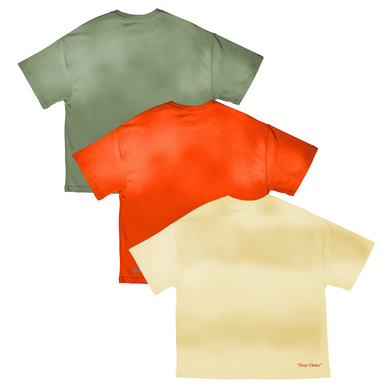 24/7 T-shirts pack 3 crema/arancione/verde militare