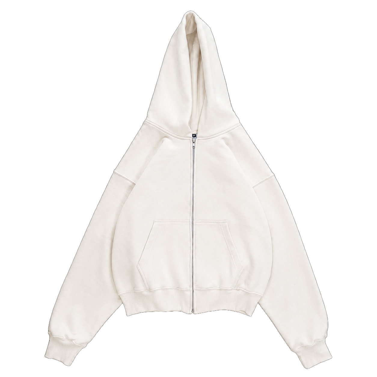24/7 - Felpa Zip bianco Cloud Dancer SS26
