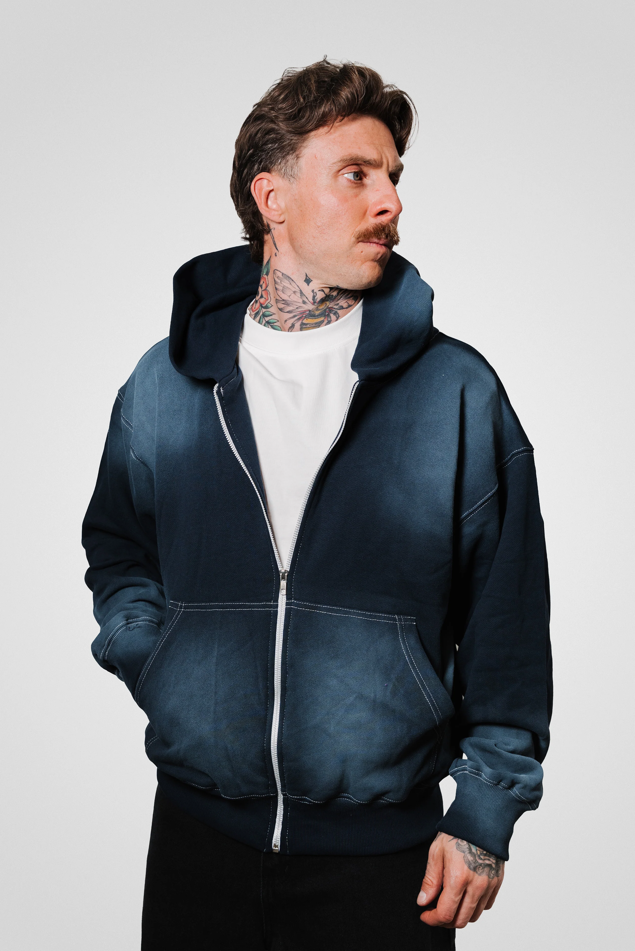 24/7 - Felpa Zip blu navy SS26
