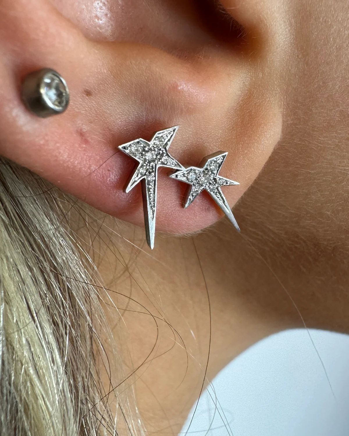 Stardust earrings - 𝑆𝑖𝑙𝑣𝑒𝑟 925, ℎ𝑎𝑛𝑑𝑚𝑎𝑑𝑒 - restock